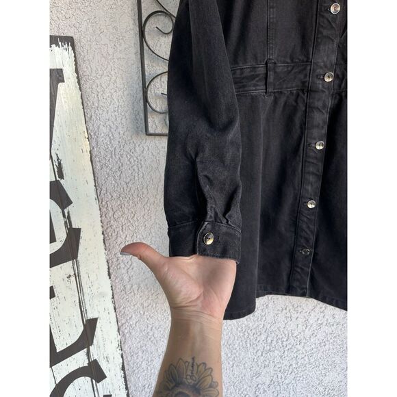 Zara Rhinestone Fringe Denim Dress - Size Small - Picture 6 of 11